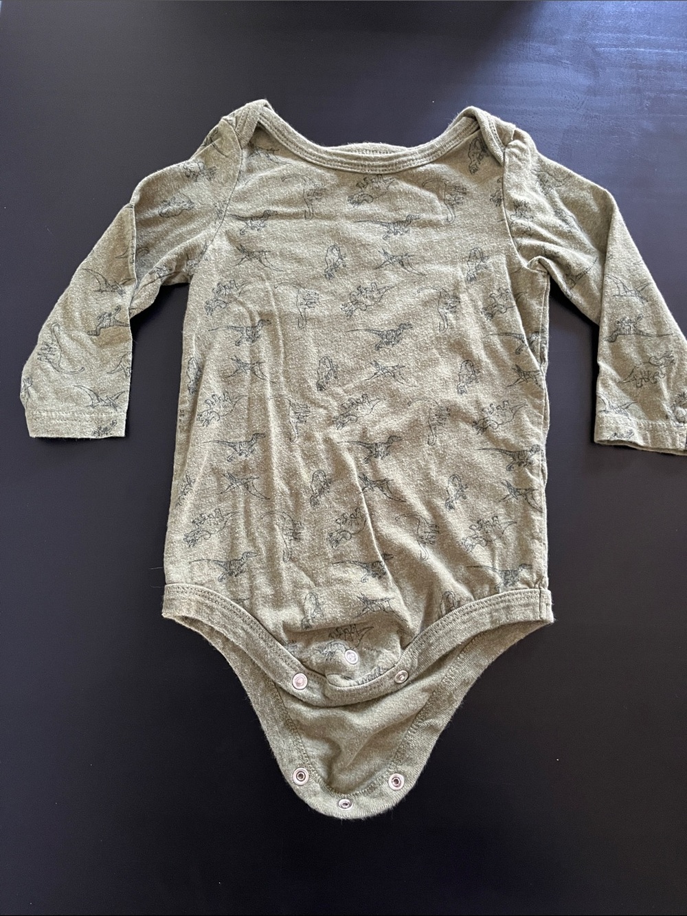 George Olive Green Long-Sleeve Baby Bodysuit